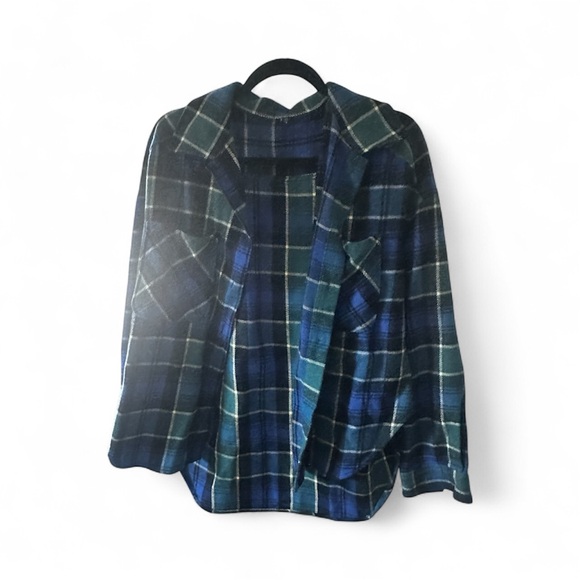 Zara Tops - Zara Blue and Green Plaid Flannel